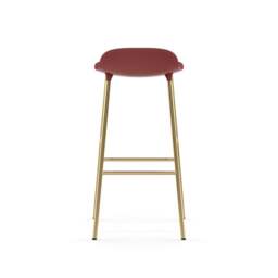Normann Copenhagen Form Barstool - 75cm - Red - Brass Legs Shell Colour: Red, Leg Colour: Brass - thumbnail 4