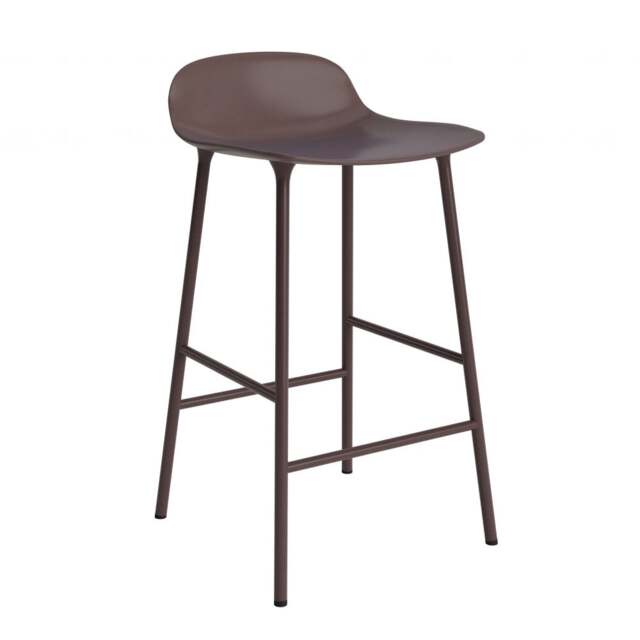 Normann Copenhagen Form Barstool - 65cm - Brown - Brown Legs Shell Colour: Brown, Leg Colour: Matching Shell Colour - image 1
