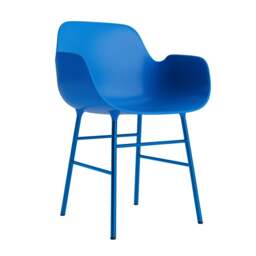 Normann Copenhagen Form Armchair - Bright Blue - Bright Blue Legs Shell Colour: Bright Blue, Leg Colour: Matching Shell Colour - thumbnail 1