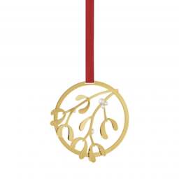 Georg Jensen Mistletoe Christmas Mobile Ornament - 14kt Gold Plated Brass Colour: Gold