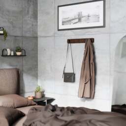 Umbra Flip 5 Hook Coat Rack - Black/Walnut - thumbnail 7