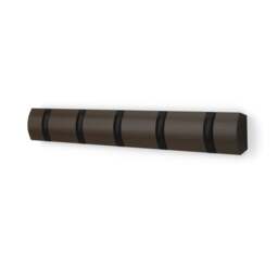 Umbra Flip 5 Hook Coat Rack - Black/Walnut - thumbnail 3