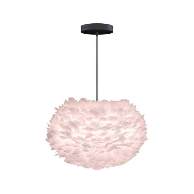 Umage Eos Feather Pendant Shade - Light Rose - Medium - 45cm with Black Rosette Cord Set With or Without Cord Set: With Black Rosette Cord Set - image 1