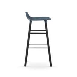 Normann Copenhagen Form Barstool - Wood - 75cm - Blue - Black Oak Legs Shell Colour: Blue, Leg Colour: Black Oak - thumbnail 3