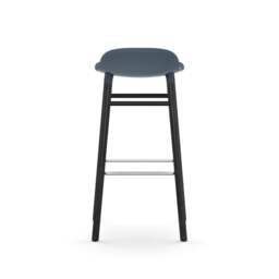 Normann Copenhagen Form Barstool - Wood - 75cm - Blue - Black Oak Legs Shell Colour: Blue, Leg Colour: Black Oak - thumbnail 4