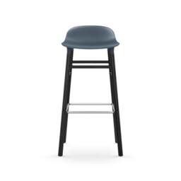 Normann Copenhagen Form Barstool - Wood - 75cm - Blue - Black Oak Legs Shell Colour: Blue, Leg Colour: Black Oak - thumbnail 2