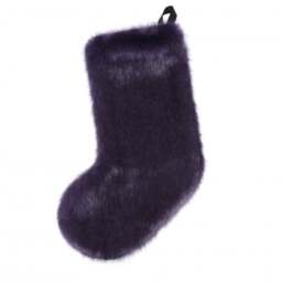 Helen Moore Luxury Faux Fur Christmas Stocking - Small - Aubergine