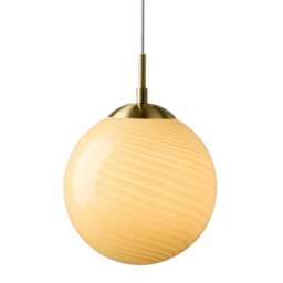Halo Design Candy Ball Pendant Light - O 30cm - Cream Size:  30cm, Colour: Cream