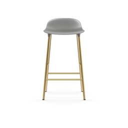 Normann Copenhagen Form Barstool - 65cm - Grey - Brass Legs Shell Colour: Grey, Leg Colour: Brass - thumbnail 2