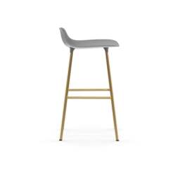 Normann Copenhagen Form Barstool - 65cm - Grey - Brass Legs Shell Colour: Grey, Leg Colour: Brass - thumbnail 3