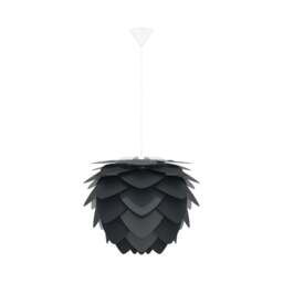 Umage Aluvia Pendant Light Shade - Anthracite Grey - Medium with White Cord Set With or Without Cord Set: With White Cord Set - thumbnail 1