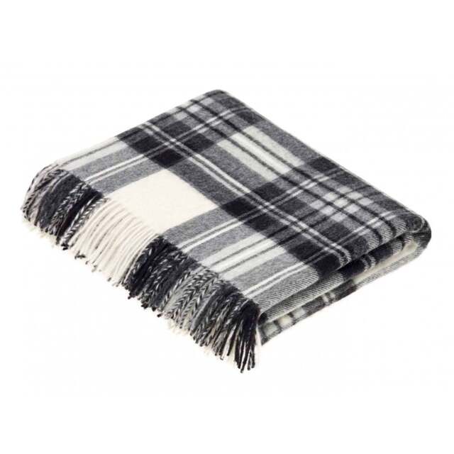 Bronte By Moon Dress Grey Stewart Tartan Lambswool Throw