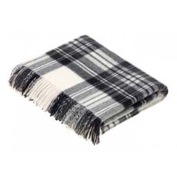 Bronte By Moon Dress Grey Stewart Tartan Lambswool Throw