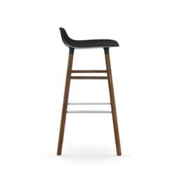 Normann Copenhagen Form Barstool - Wood - 75cm - Black - Walnut Legs Shell Colour: Black, Leg Colour: Walnut - thumbnail 3
