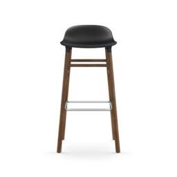 Normann Copenhagen Form Barstool - Wood - 75cm - Black - Walnut Legs Shell Colour: Black, Leg Colour: Walnut - thumbnail 2