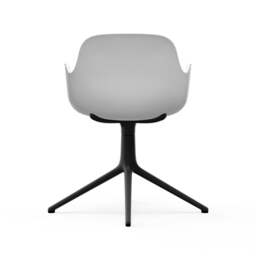 Normann Copenhagen Form Armchair Swivel - 4 Leg - White - Black Legs Shell Colour: White, Leg Colour: Black - thumbnail 4