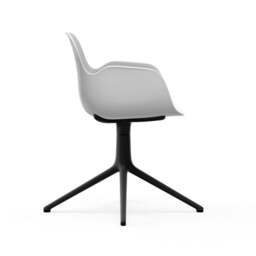 Normann Copenhagen Form Armchair Swivel - 4 Leg - White - Black Legs Shell Colour: White, Leg Colour: Black - thumbnail 3