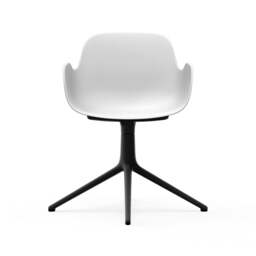 Normann Copenhagen Form Armchair Swivel - 4 Leg - White - Black Legs Shell Colour: White, Leg Colour: Black - thumbnail 2