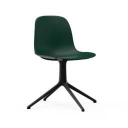 Normann Copenhagen Form Chair Swivel - 4 Leg - Green - Black Legs Shell Colour: Green, Leg Colour: Black - thumbnail 1