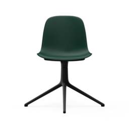Normann Copenhagen Form Chair Swivel - 4 Leg - Green - Black Legs Shell Colour: Green, Leg Colour: Black - thumbnail 2