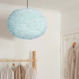 Umage Eos Feather PendantEos Eos Feather Pendant Shade - Light Blue - Large - 65cm with Black Rosette Cord Set With or Without Cord Set: With Black Ro - thumbnail 1