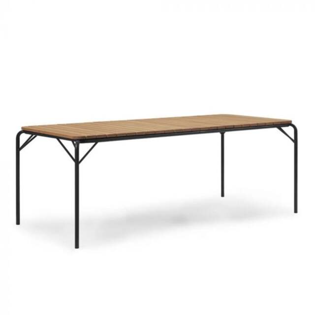 Normann Copenhagen Vig Outdoor Table - Robina Wood/Black - 90cm x 200cm - image 1