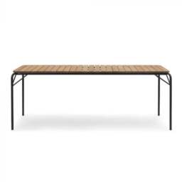 Normann Copenhagen Vig Outdoor Table - Robina Wood/Black - 90cm x 200cm - thumbnail 2