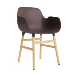 Normann Copenhagen Form Armchair - Brown - Oak Legs Shell Colour: Brown, Leg Colour: Oak - thumbnail 1