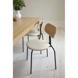 Umage Curious Dining Chair - Oak - Black Legs - White Sands Cushion Leg Colour: Black Legs, Colour: White Sands - thumbnail 5