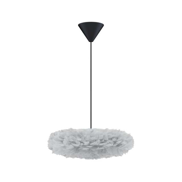 Umage Eos Esther Feather Pendant Shade - Light Grey - Mini with Black Cord Set With or Without Cord Set: With Black Cord Set - image 1