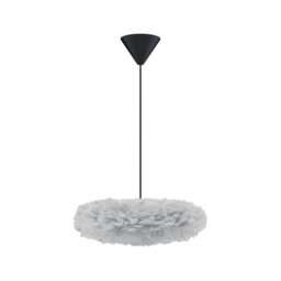 Umage Eos Esther Feather Pendant Shade - Light Grey - Mini with Black Cord Set With or Without Cord Set: With Black Cord Set - thumbnail 1