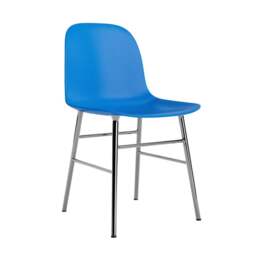 Normann Copenhagen Form Chair - Bright Blue - Chrome Legs Shell Colour: Bright Blue, Leg Colour: Chrome - thumbnail 1