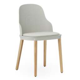 Normann Copenhagen Allez Chair - Warm Grey - Lacquered Oak Legs - Warm Grey/MLF20 Indoor Upholstered Seat Colour: Warm Grey, Leg Colour: Lacquered Oak - thumbnail 1