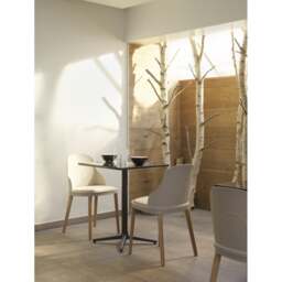 Normann Copenhagen Allez Chair - Warm Grey - Lacquered Oak Legs - Warm Grey/MLF20 Indoor Upholstered Seat Colour: Warm Grey, Leg Colour: Lacquered Oak - thumbnail 7