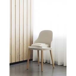 Normann Copenhagen Allez Chair - Warm Grey - Lacquered Oak Legs - Warm Grey/MLF20 Indoor Upholstered Seat Colour: Warm Grey, Leg Colour: Lacquered Oak - thumbnail 5