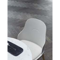 Normann Copenhagen Allez Chair - Warm Grey - Lacquered Oak Legs - Warm Grey/MLF20 Indoor Upholstered Seat Colour: Warm Grey, Leg Colour: Lacquered Oak - thumbnail 6