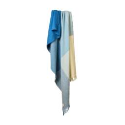 Tweedmill Textiles Extra Large Pure New Wool Paddock Check Throw - Blue Jay - 240 x 140 cm - thumbnail 3