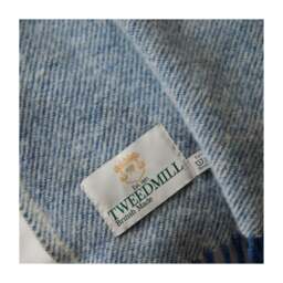 Tweedmill Textiles Extra Large Pure New Wool Paddock Check Throw - Blue Jay - 240 x 140 cm - thumbnail 4