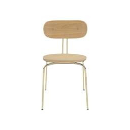 Umage Curious Dining Chair - Oak - Brass Legs - Summer Shine Cushion Leg Colour: Brass Legs, Colour: Summer Shine - thumbnail 2