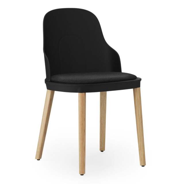 Normann Copenhagen Allez Chair - Black - Lacquered Oak Legs - Black/MLF28 Indoor Upholstered Seat Colour: Black, Leg Colour: Lacquered Oak, Seat Optio - image 1