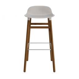 Normann Copenhagen Form Barstool - Wood - 75cm - Warm Grey - Walnut Legs Shell Colour: Warm Grey, Leg Colour: Walnut - thumbnail 2