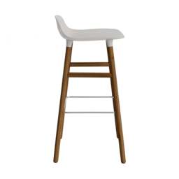 Normann Copenhagen Form Barstool - Wood - 75cm - Warm Grey - Walnut Legs Shell Colour: Warm Grey, Leg Colour: Walnut - thumbnail 3