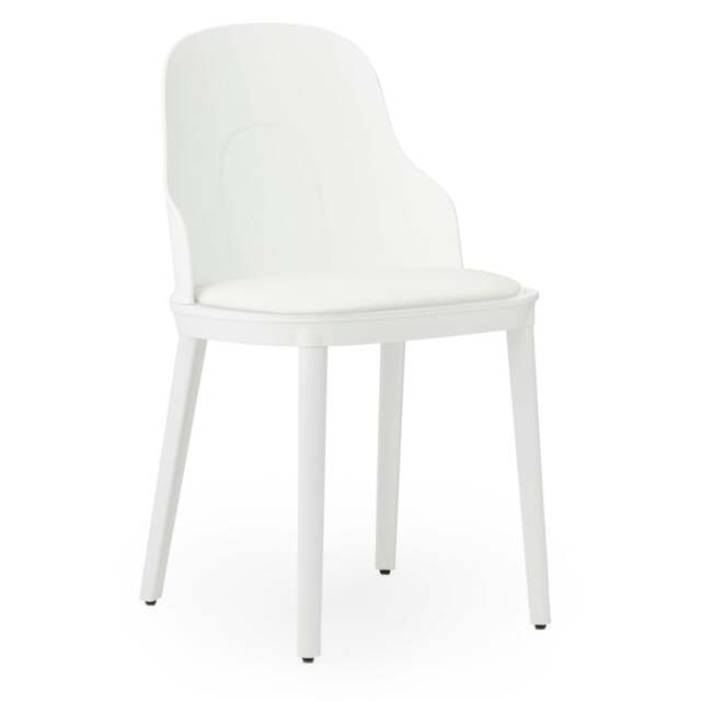 Normann Copenhagen Allez Chair - White - Polypropylene Legs - White/Ultra 41594 Leather Upholstered Seat Colour: White, Leg Colour: Polypropylene, Sea - image 1