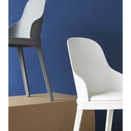 Normann Copenhagen Allez Chair - White - Polypropylene Legs - White/Ultra 41594 Leather Upholstered Seat Colour: White, Leg Colour: Polypropylene, Sea - thumbnail 4