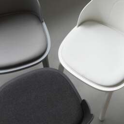 Normann Copenhagen Allez Chair - White - Polypropylene Legs - White/Ultra 41594 Leather Upholstered Seat Colour: White, Leg Colour: Polypropylene, Sea - thumbnail 5