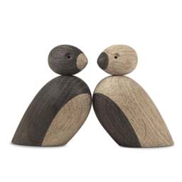 Kay Bojesen Pair of Sparrows-  Natural Oak/Smoked Oak