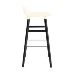 Normann Copenhagen Form Barstool - Wood - 75cm - Cream - Black Oak Legs Shell Colour: Cream, Leg Colour: Black Oak - thumbnail 3