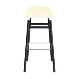 Normann Copenhagen Form Barstool - Wood - 75cm - Cream - Black Oak Legs Shell Colour: Cream, Leg Colour: Black Oak - thumbnail 2