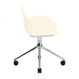 Normann Copenhagen Form Armchair Swivel - 4 Wheel - Cream - Aluminium Legs Shell Colour: Cream, Leg Colour: Aluminium - thumbnail 3
