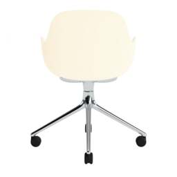 Normann Copenhagen Form Armchair Swivel - 4 Wheel - Cream - Aluminium Legs Shell Colour: Cream, Leg Colour: Aluminium - thumbnail 4